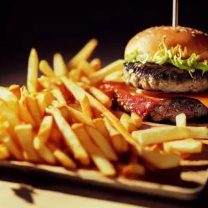 Hamburger and Fries