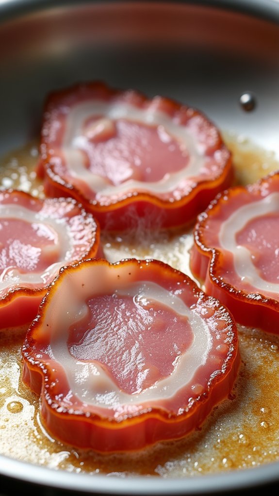 arrange canadian bacon slices