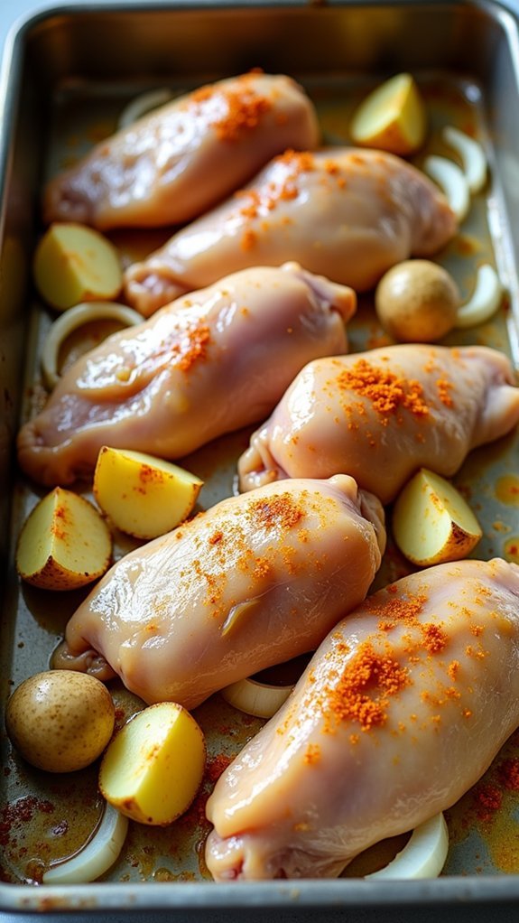 arrange ingredients in tray