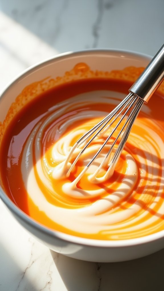 combine ingredients for sauce