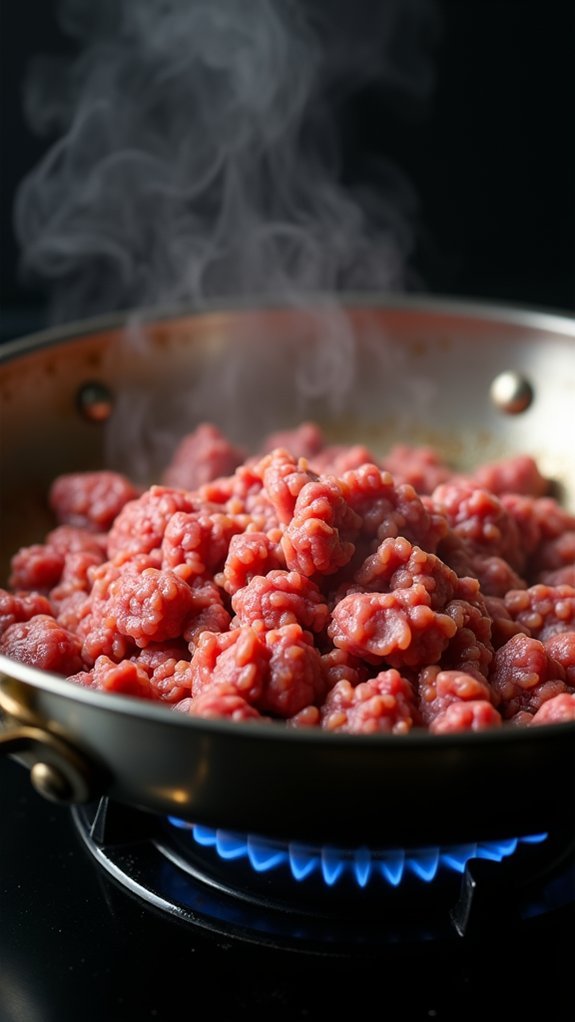 cook beef until browned