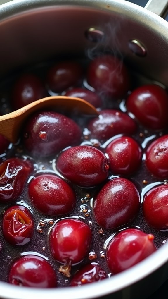 cook plums until tender
