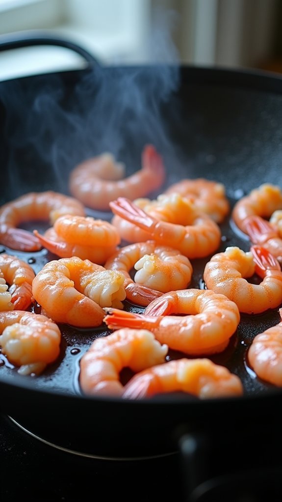 cook shrimp until pink