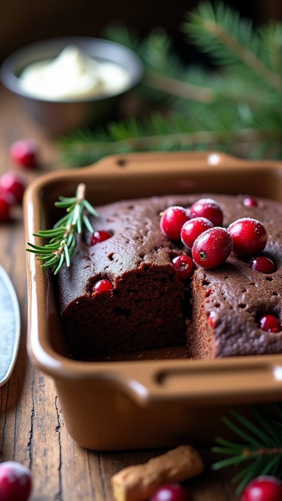 cranberry infused gingerbread dessert