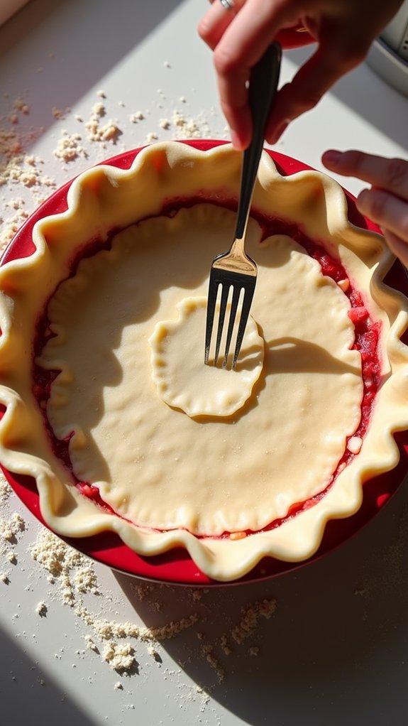 crimp edges using fork