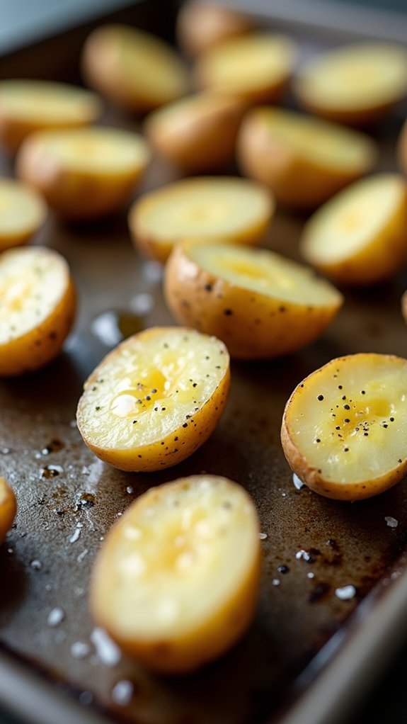 cut and oil potatoes