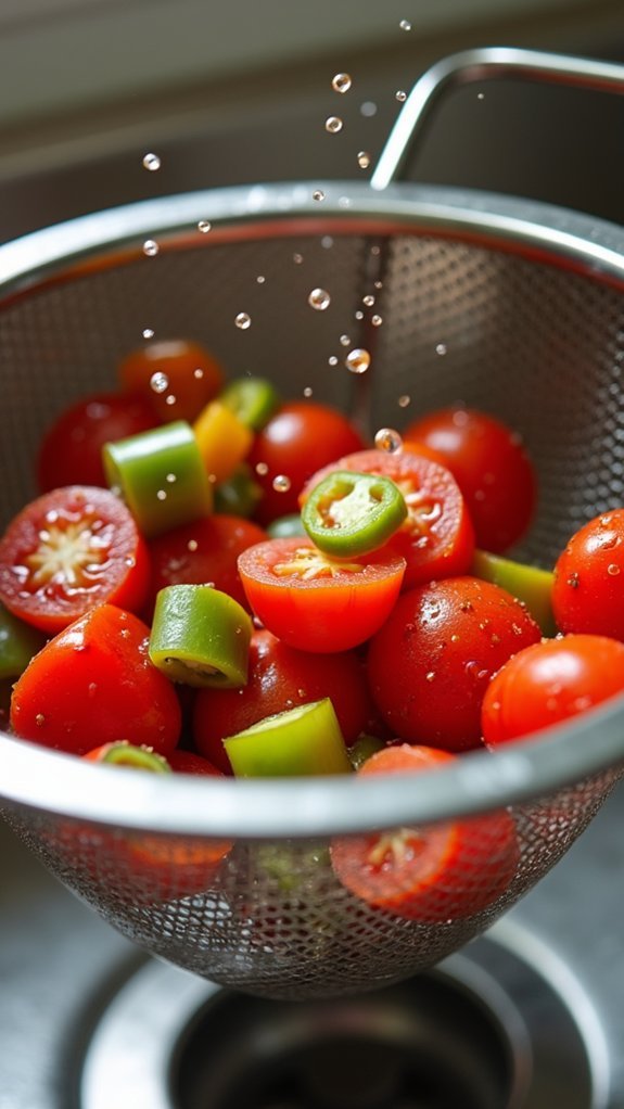 drain excess tomato liquid