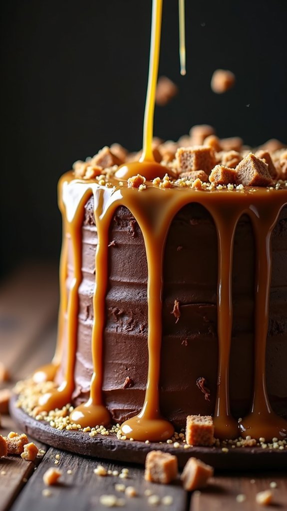 Chocolate Caramel Toffee Crunch Cake