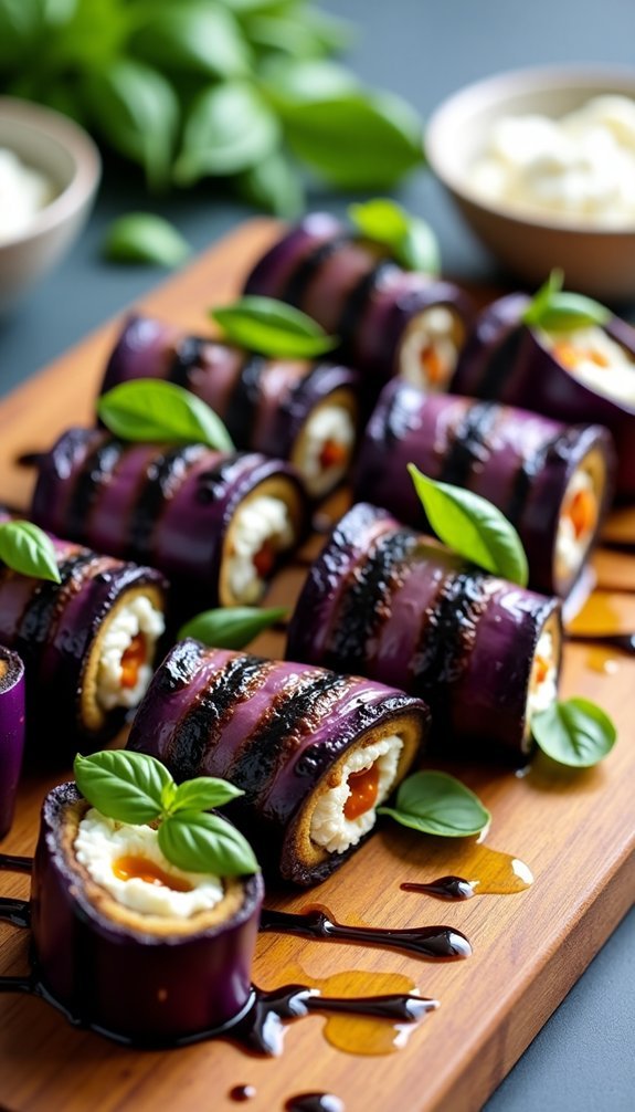 eggplant ricotta roll ups