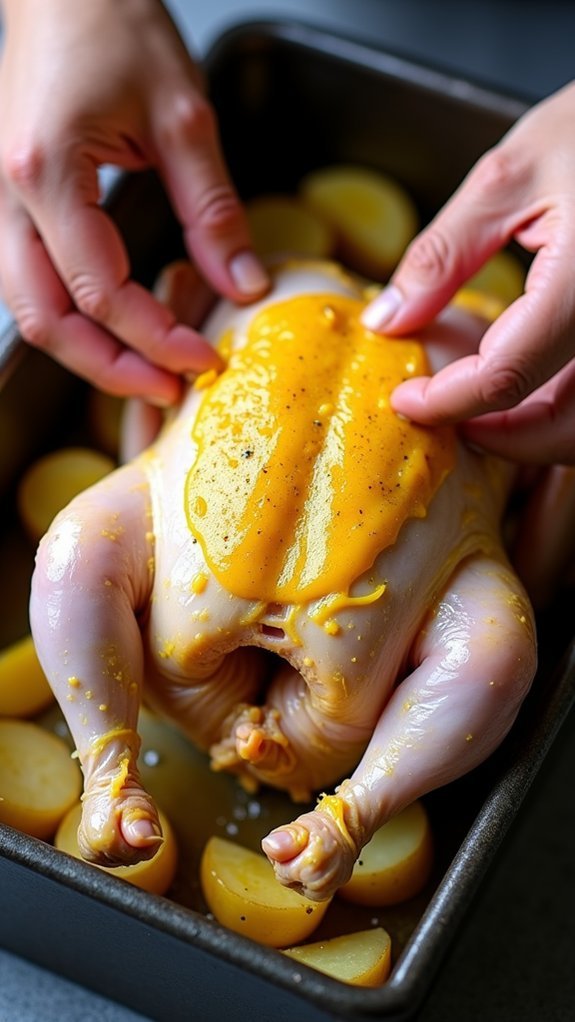 evenly spread seasoned butter