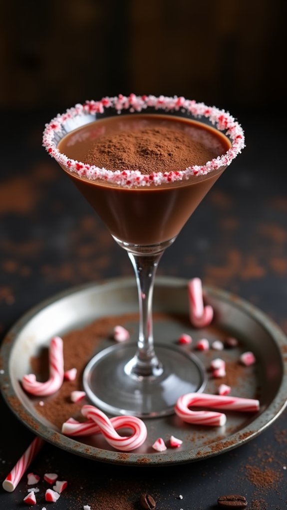 festive chocolate mint cocktail