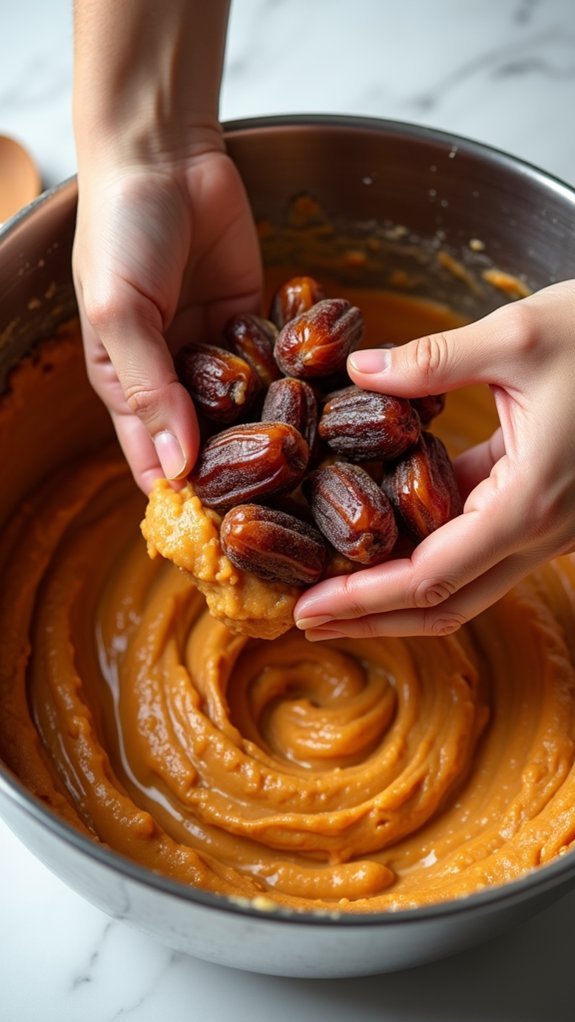 fold in shredded dates