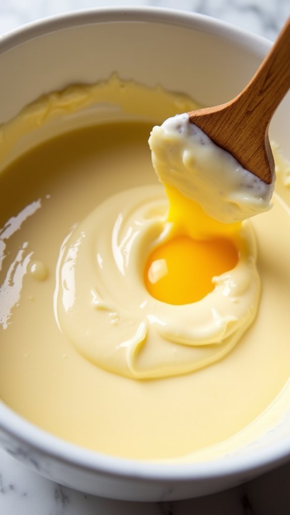 gently incorporate eggs gradually