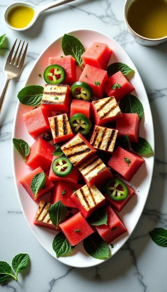 grilled feta watermelon salad