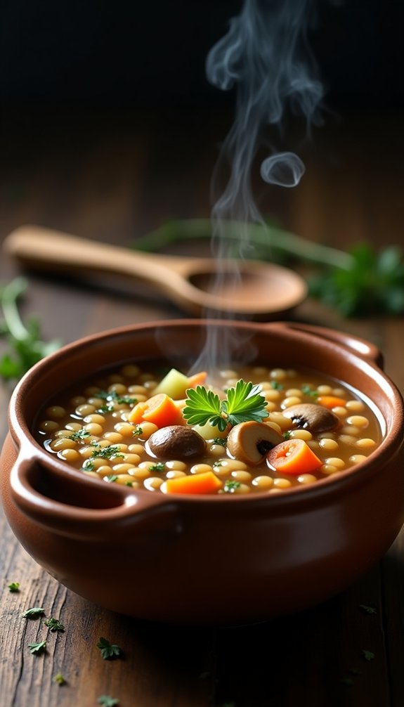 hearty mushroom barley soup
