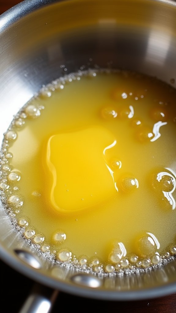 heat butter until bubbling