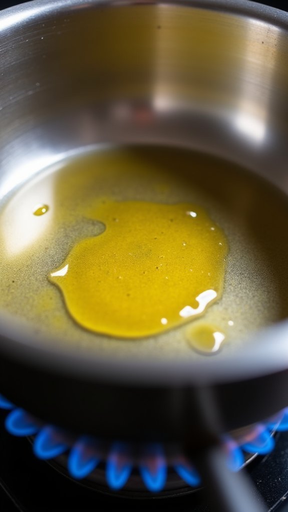 heat oil in pot