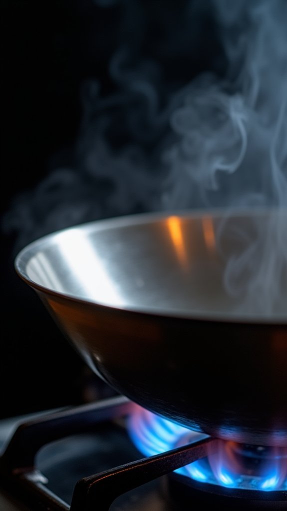 heat wok until smoking