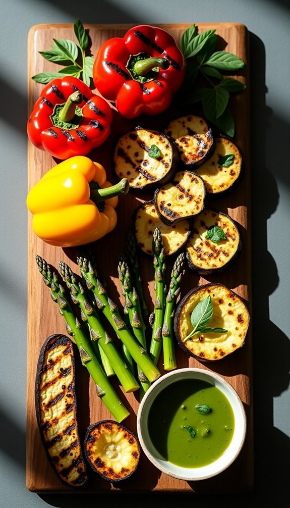 herb dressed grilled vegetables platter