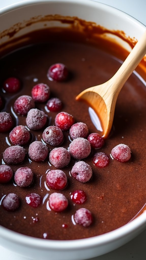 incorporate cranberries into mixture