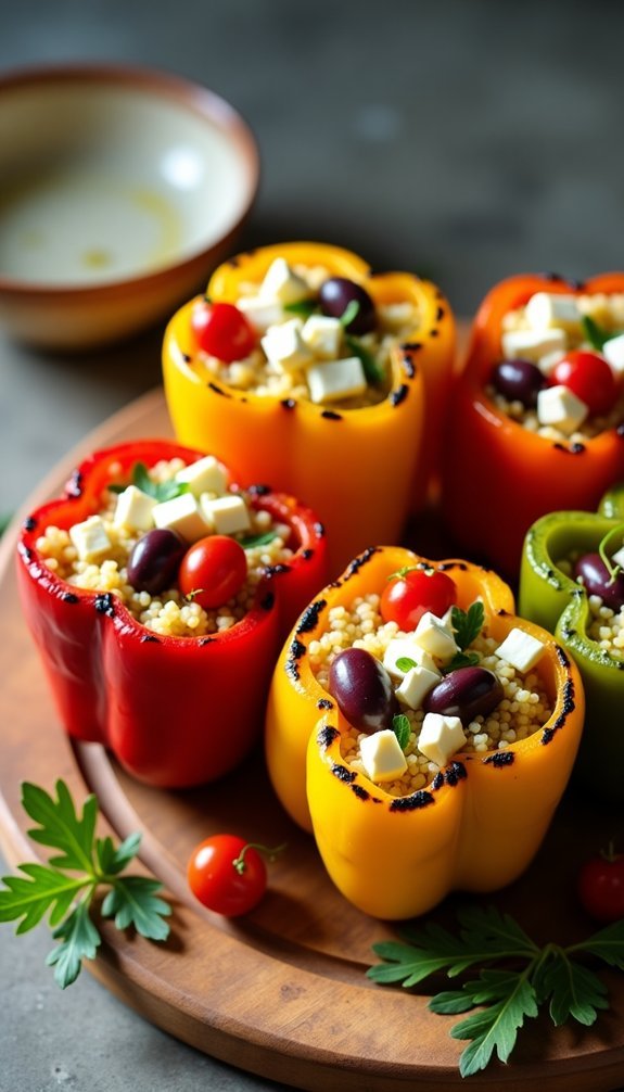 mediterranean inspired stuffed peppers