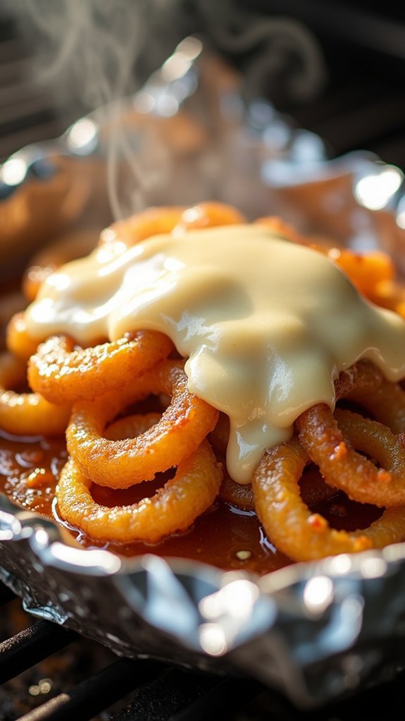 melt both cheeses together