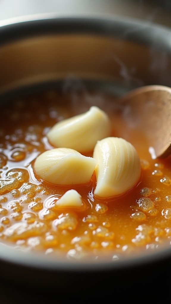 mince garlic until fragrant