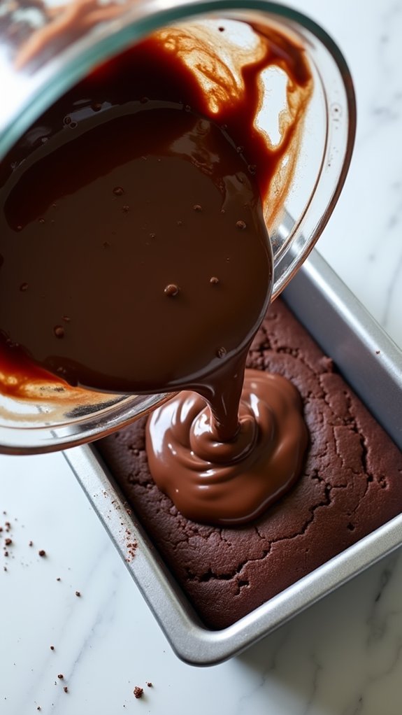 pour batter into pan