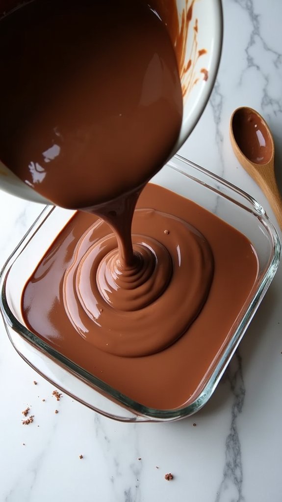 pour mixture into dish