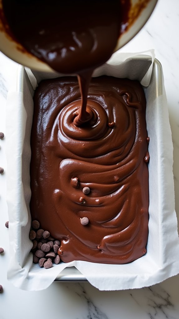 pour mixture into pan