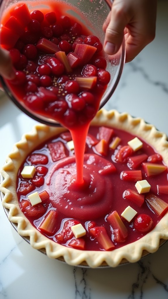 pour sugary filling mixture