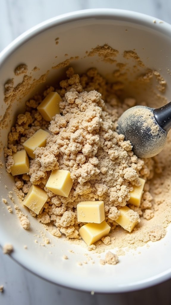 prepare crumbly topping mixture