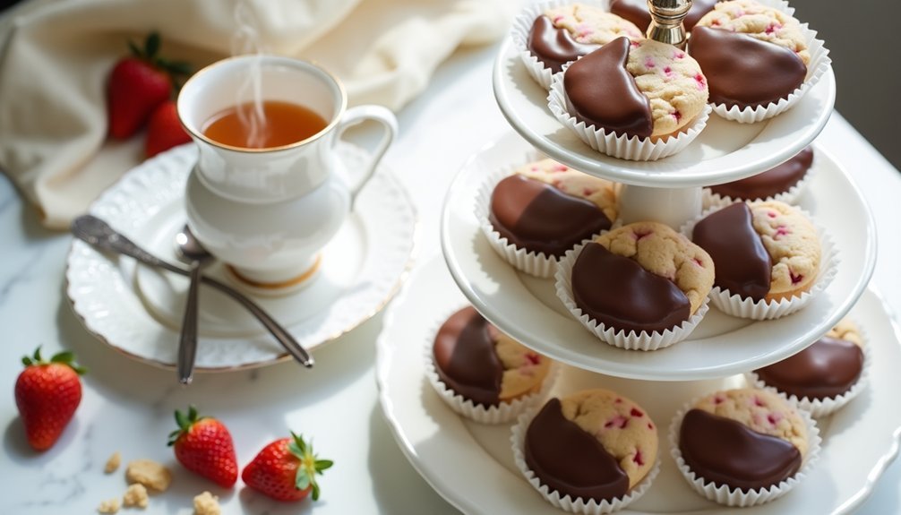 Chocolate Dipped Strawberry Shortbread