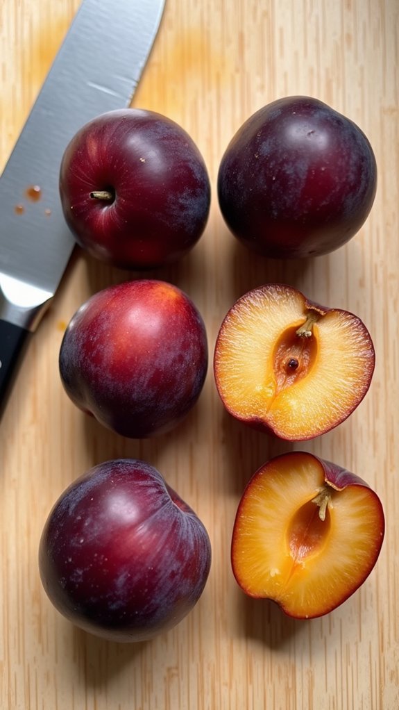 quarter the plums carefully