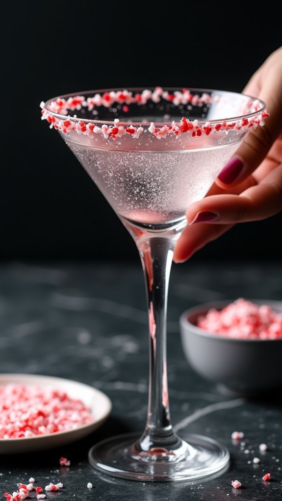 rim glass with sweets