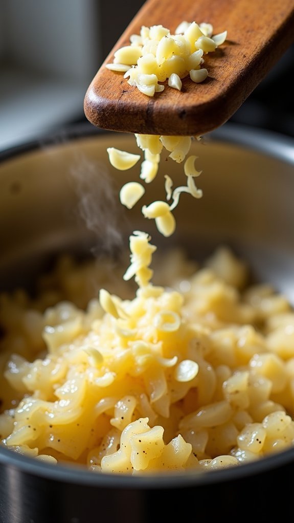 saut garlic for flavor