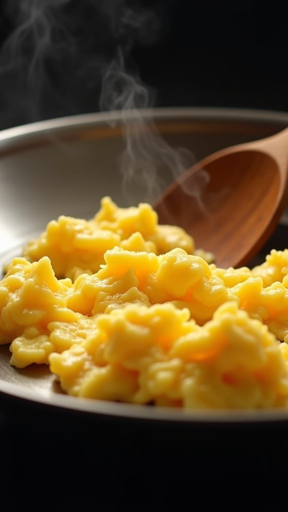 scramble eggs until firm