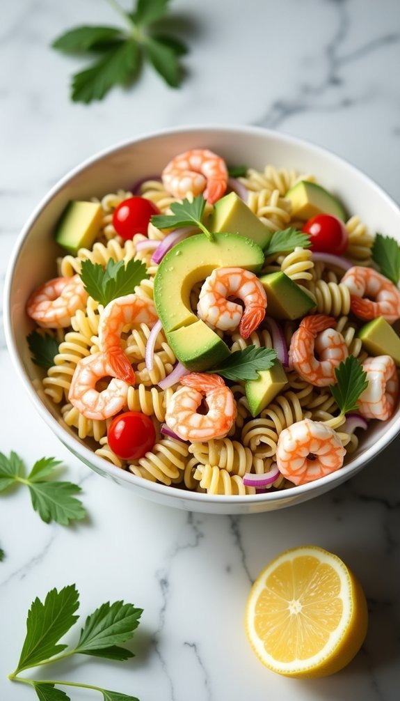seafood and avocado dish
