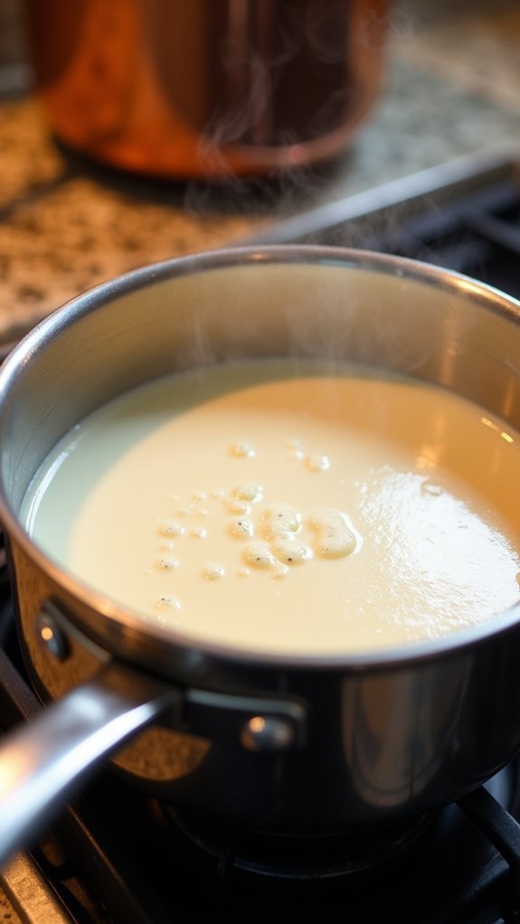 simmer cream over heat