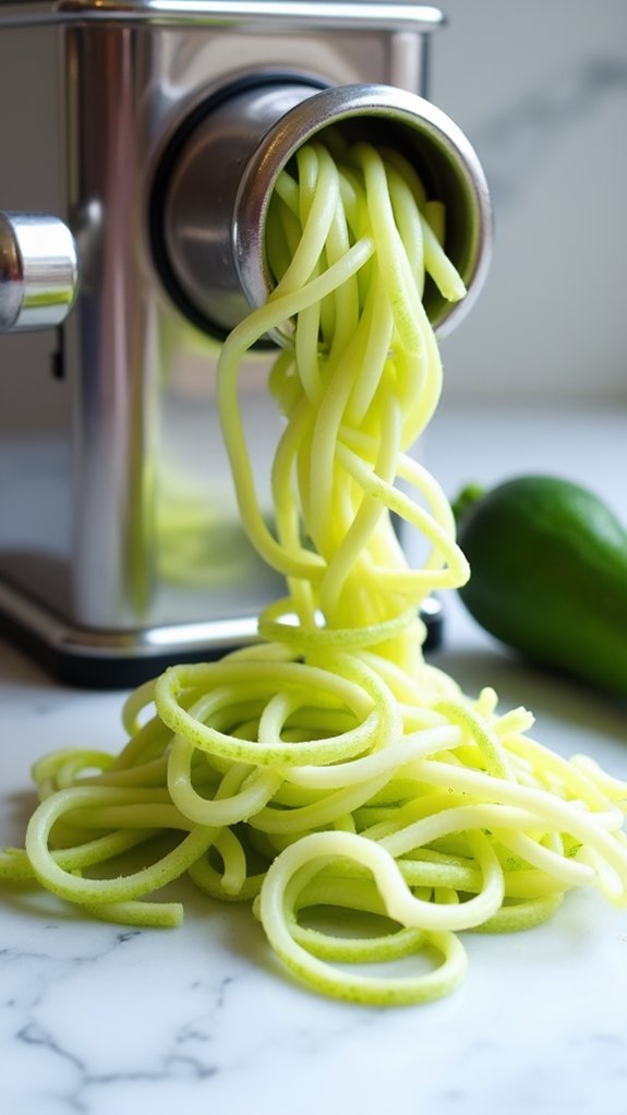 spiralize fresh zucchini noodles