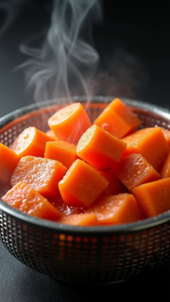 steam carrots until tender