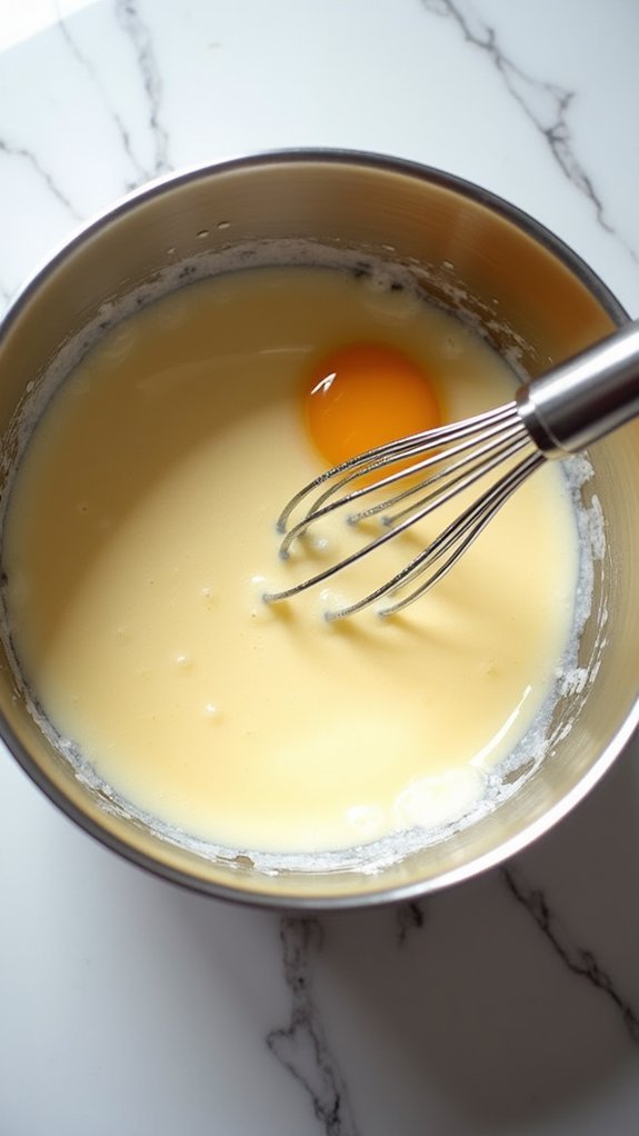 whisk eggs until foamy