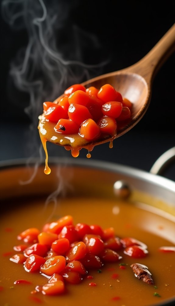 add tomatoes and simmer