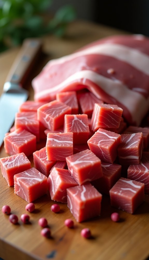 cut pork into chunks