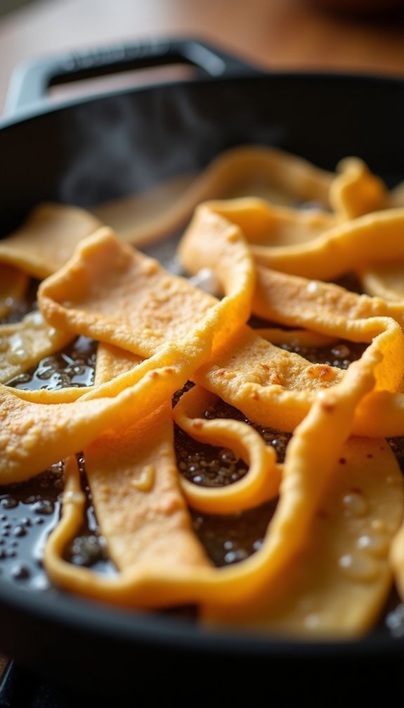 fry crispy tortilla strips